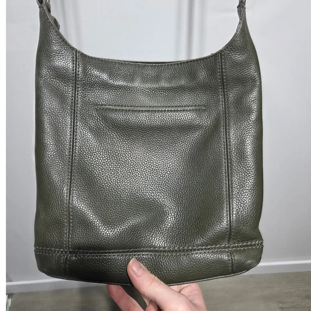 The Sak De Young Leather Crossbody Bag in Moss Green